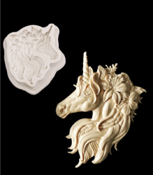 Изображение Силиконовый молд "Единорог с цветами в гриве" 11,5*9 см